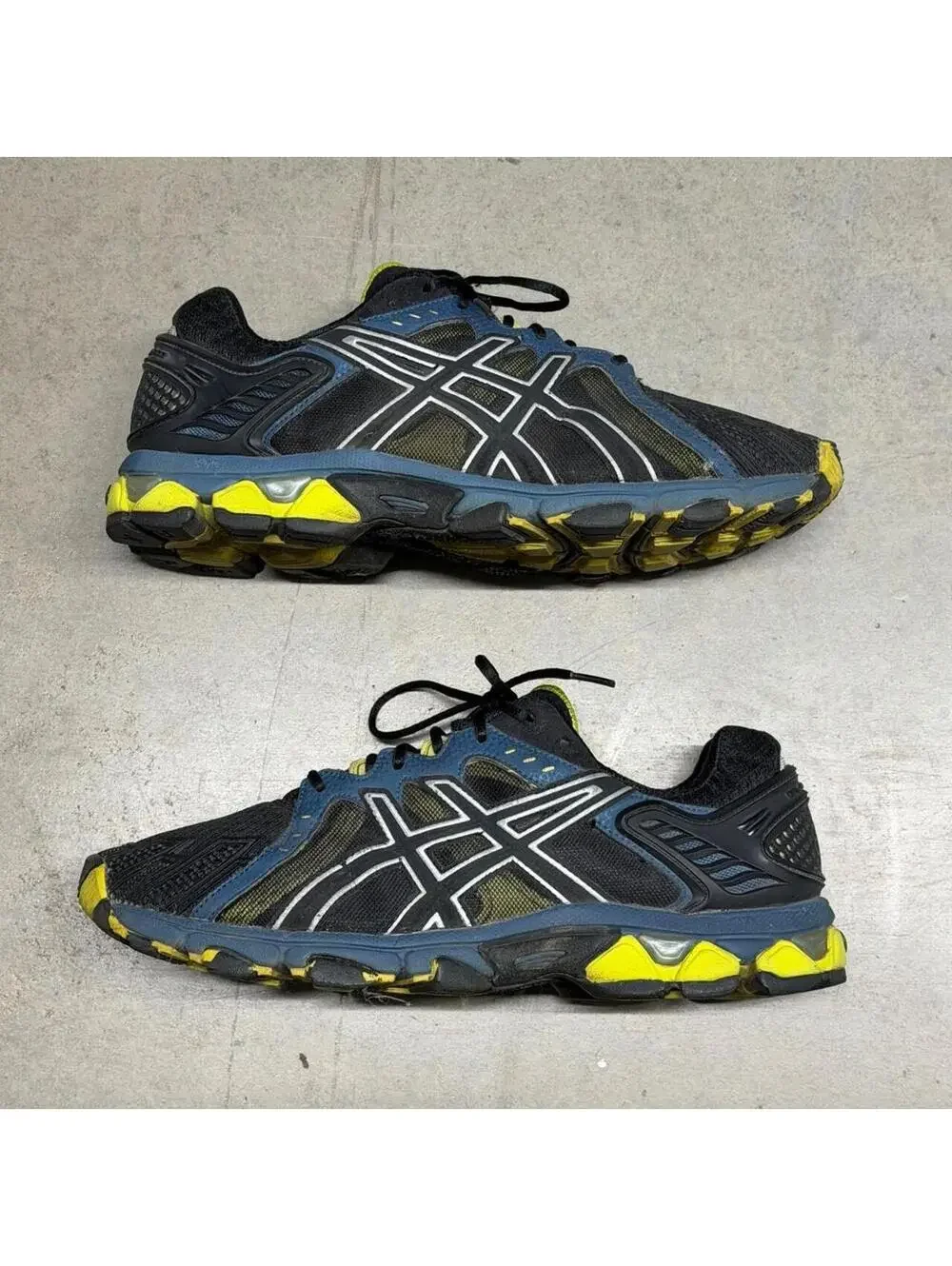 ASICS Gel-Trail Sensor 5 Black/Blue/Yellow Running Shoes Mens Size 9.5
